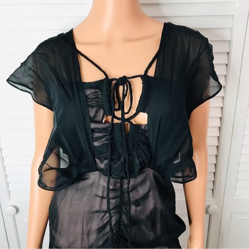 ⛔️SOLD⛔️New DIANE VON FURSTENBERG Black Dressette Silk Dress Size 6 - Picture 4 of 12